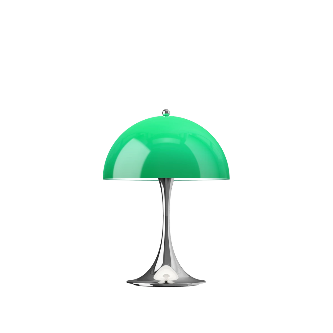 Louis Poulsen Panthella 250 oppladbar portabel bordlampe original 6W - IP44-Bordlamper-Louis Poulsen-Grønn / Krom-LP__5744613460-Lightup.no