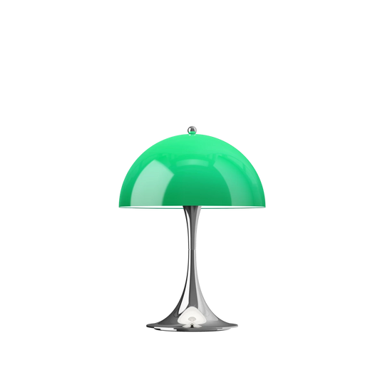 Louis Poulsen Panthella 250 oppladbar portabel bordlampe original 6W - IP44-Bordlamper-Louis Poulsen-Grønn / Krom-LP__5744613460-Lightup.no