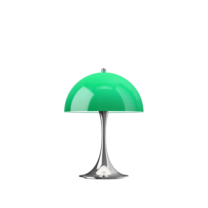 Louis Poulsen Panthella 250 oppladbar portabel bordlampe original 6W - IP44-Bordlamper-Louis Poulsen-Grønn / Krom-LP__5744613460-Lightup.no