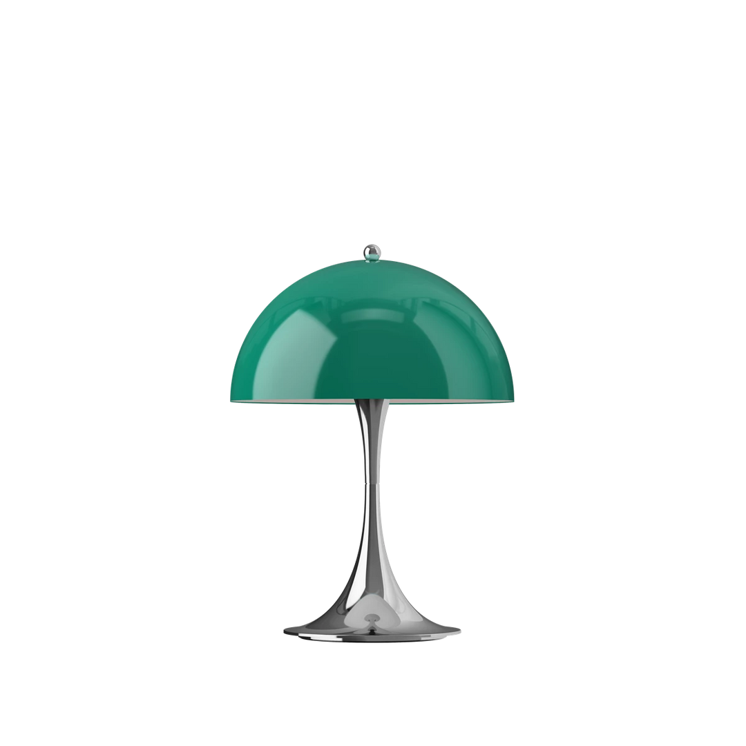 Louis Poulsen Panthella 250 oppladbar portabel bordlampe original 6W - IP44-Bordlamper-Louis Poulsen-Grønn / Krom-LP__5744613460-Lightup.no