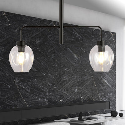 Lukka takpendel 2 lys- Svart/Klart glass-Takpendler-Emibig-1164/2-Lightup.no