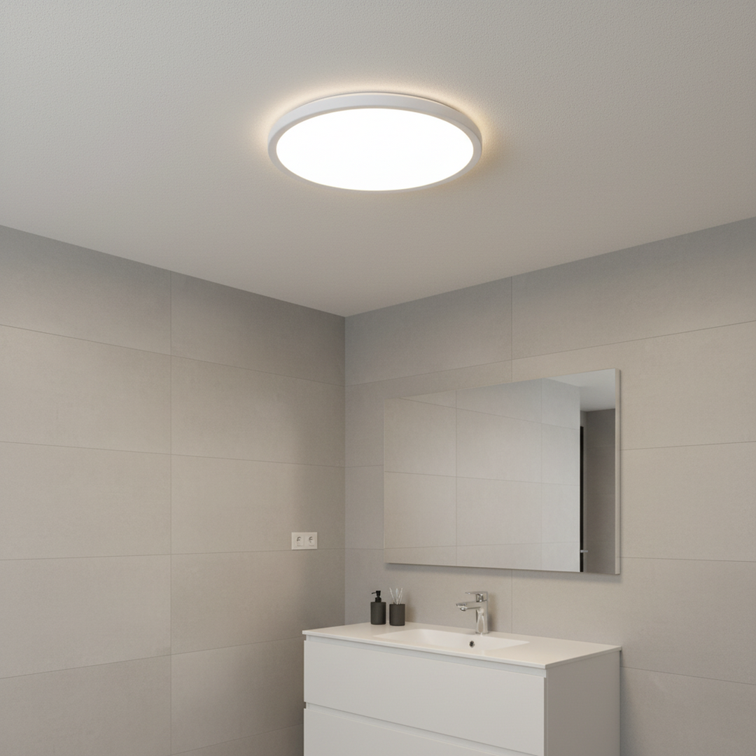 Luna 30 cm taklampe 18W 3000 Kelvin IP54 - 3-step dim-Taklamper-Ms - belysning-Hvit-9400000224-Lightup.no