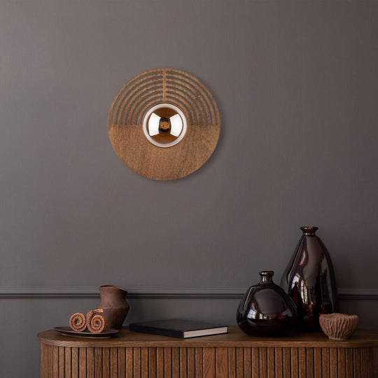 Lunar wood 30 cm vegglampe-Vegglamper-TK Lighting-Brun-TK-11014-Lightup.no