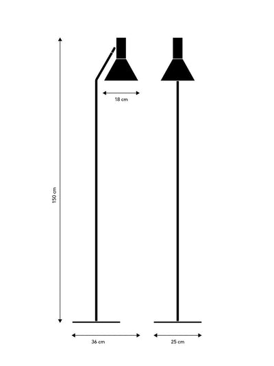 Lyss gulvlampe 150 cm-Gulvlamper-Frandsen-Matt svart-104163-Lightup.no