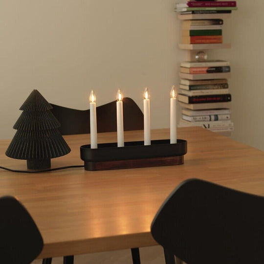 Madely adventstake 4 armet-Julebelysning adventsstake-Konstsmide-Valnøtt-3928-670-Lightup.no