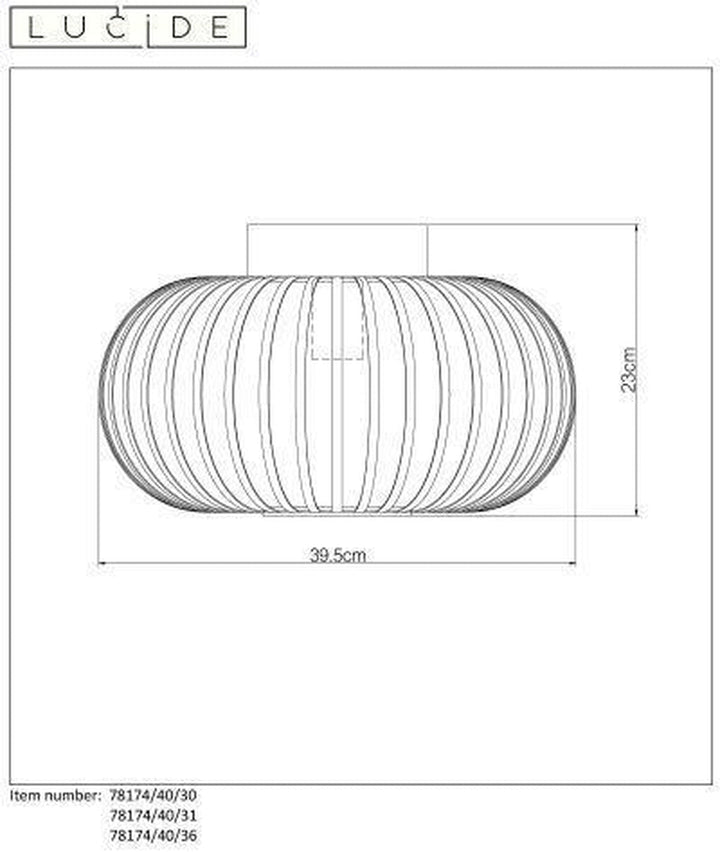 Manuela taklampe 40 cm-Taklamper-Lucide-Svart-lc78174/40/30-Lightup.no