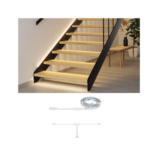 MaxLED LED stripeforlengelse til trapper 1m 0,6W 64lm 2700K-Lightstrip-Paulmann-Hvit-PL-71220-Lightup.no