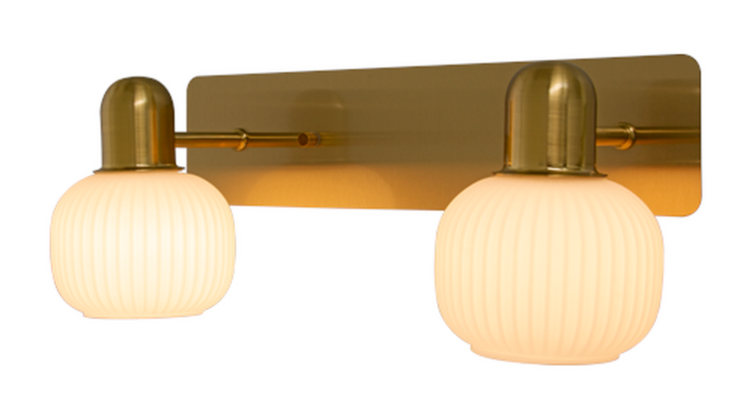 Messina vegglampe 2-Baderomsbelysning vegglamper-Aneta Lighting-Krom / Opal-10906-20-Lightup.no