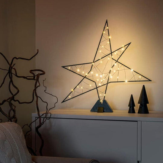 Metalstjerne på fot 43 cm-Julebelysning dekor og pynt-Konstsmide-Svart-3566-787-Lightup.no