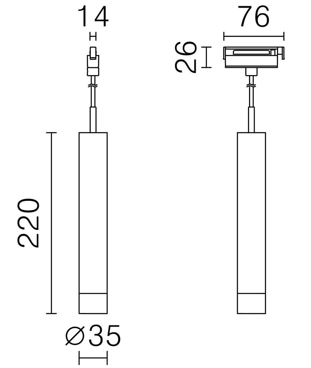 Microline Delta pendel 8W 2700 kelvin 24V RA90 dimbar-Microline-NorDesign-Grafitt svart-382441005-Lightup.no