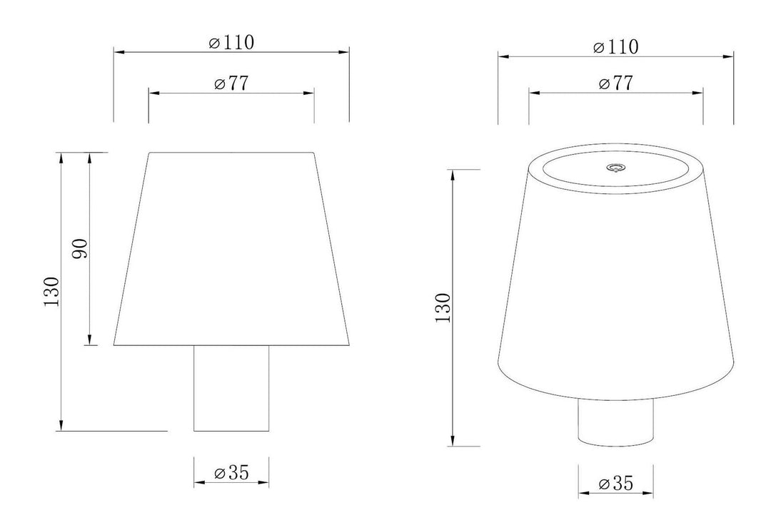 Mida bordlampe 3W IP20 Oppladbar - Kan montere på flaske-Bordlamper-NorDesign-Svart-70303305-Lightup.no