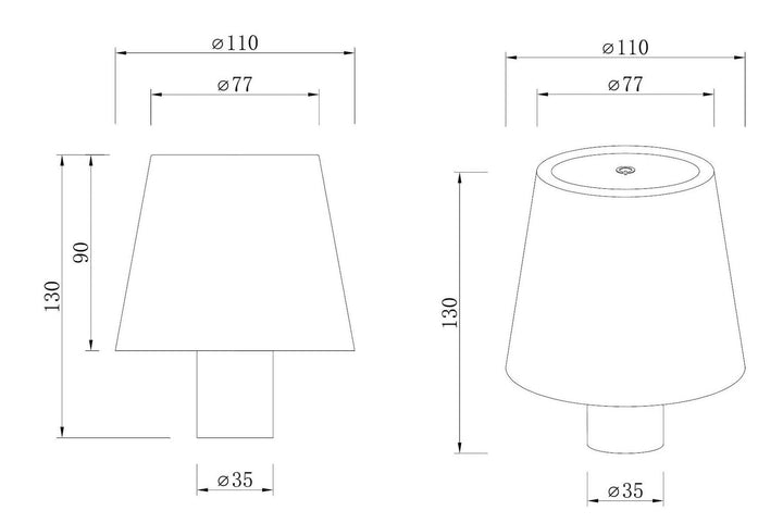 Mida bordlampe 3W IP20 Oppladbar - Kan montere på flaske-Bordlamper-NorDesign-Svart-70303305-Lightup.no