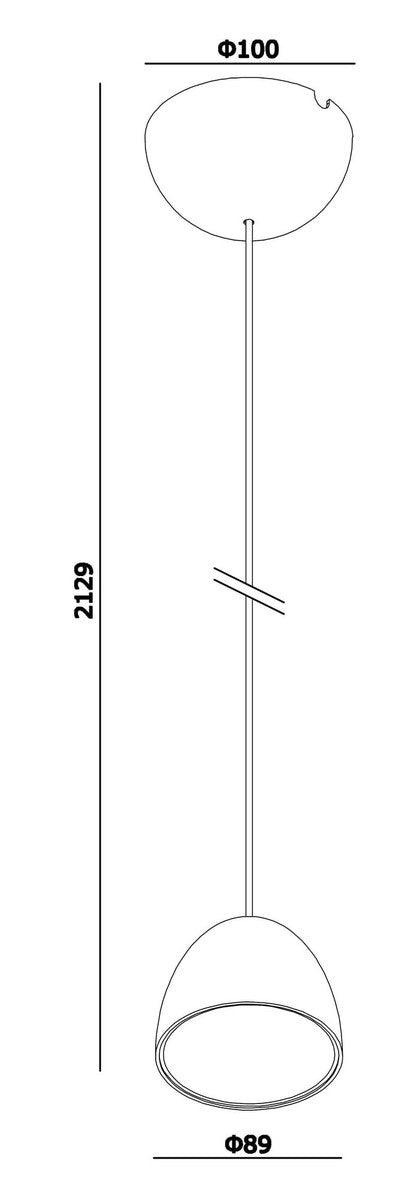 Midas takpendel 8,9 cm 8W 2700 Kelvin - Dimbar-Takpendler-NorDesign-Svart-485140505-Lightup.no