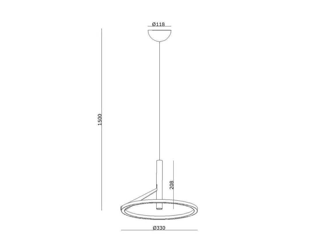 Mind 330 takpendel 12,6W 2700 Kelvin RA90 dimbar - Svart-Takpendler-NorDesign-Svart-483300105-Lightup.no