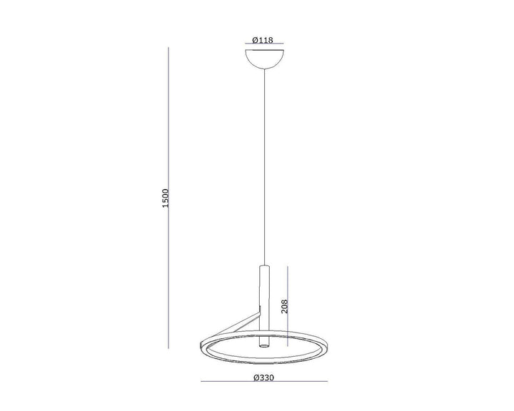 Mind 330 takpendel 12,6W 2700 Kelvin RA90 dimbar - Svart-Takpendler-NorDesign-Svart-483300105-Lightup.no
