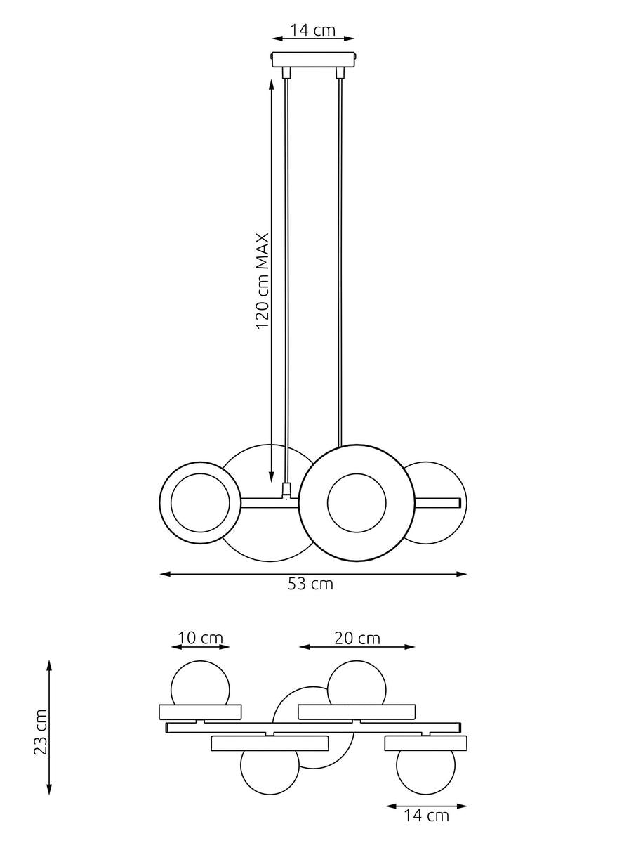 Model takpendel 4-lys-Takpendler-Emibig-Mokka-1488/4-Lightup.no
