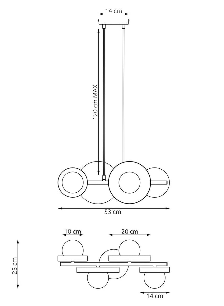 Model takpendel 4-lys-Takpendler-Emibig-Mokka-1488/4-Lightup.no