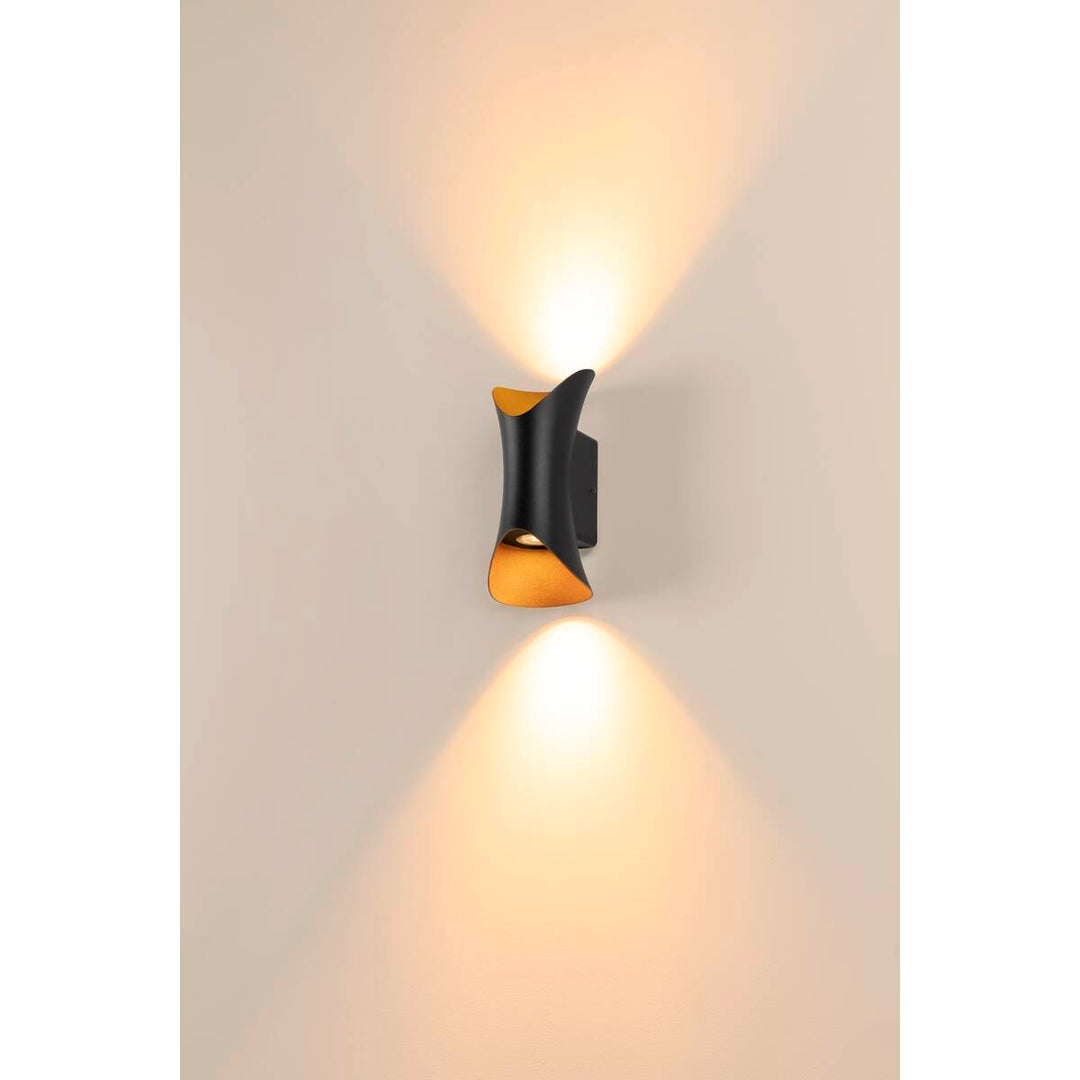 Modela vegglampe utendørs opp/ned 7,5W 2700 kelvin IP65 - dimbar-Utebelysning vegg opp og ned-Slv-Svart / Gullfarget-slv-1007807-Lightup.no