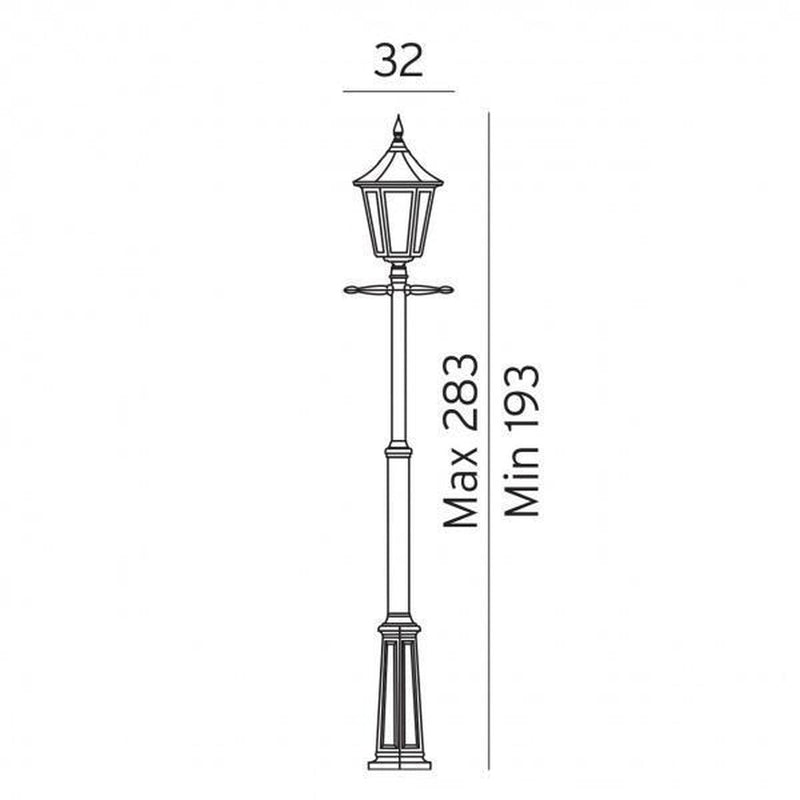 Modena stolpe 301-Utebelysning stolpe-Norlys-Svart-3183013-Lightup.no