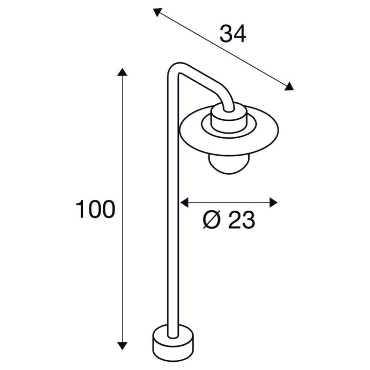 Molat pullert 100 cm IP44-Utebelysning pullert-Slv-Antrasitt-slv-1000822-Lightup.no