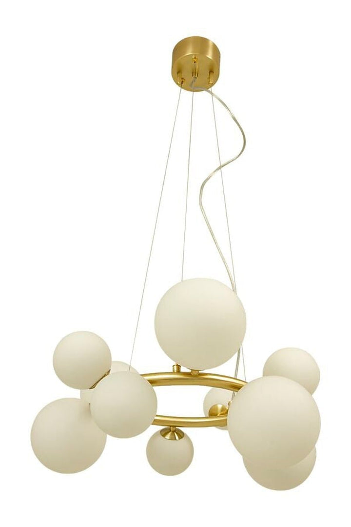 Molekyl takpendel rund-Takpendler-Aneta Lighting-Messing / Opal-65100-25-Lightup.no