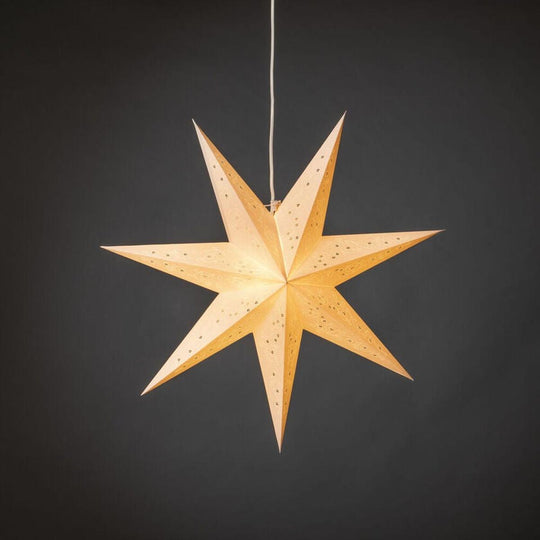 Mønstret adventsstjerne i papir – 60 cm – Hvit-Julebelysning adventstjerne-Konstsmide-Hvit-5921-200-Lightup.no