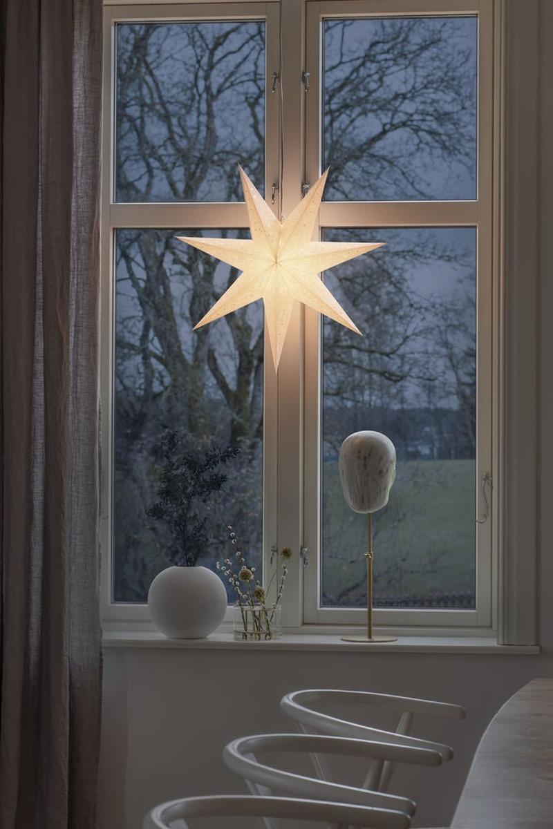 Mønstret adventsstjerne i papir – 60 cm – Hvit-Julebelysning adventstjerne-Konstsmide-Hvit-5921-200-Lightup.no