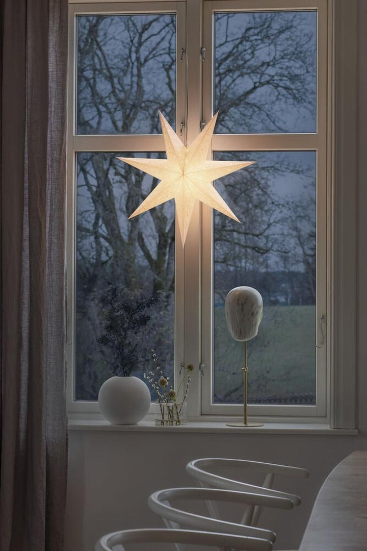 Mønstret adventsstjerne i papir – 60 cm – Hvit-Julebelysning adventstjerne-Konstsmide-Hvit-5921-200-Lightup.no