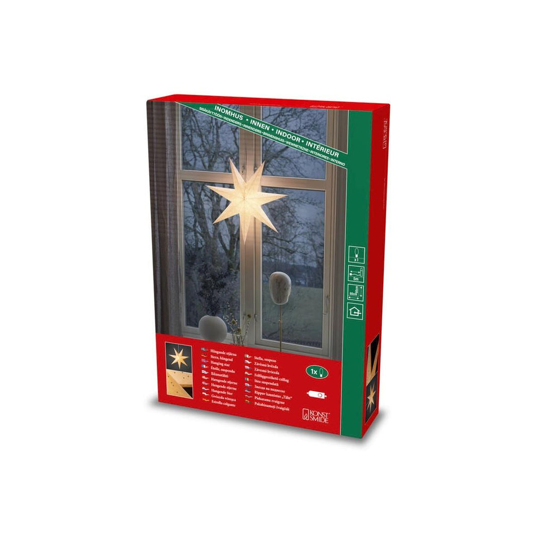 Mønstret adventsstjerne i papir – 60 cm – Hvit-Julebelysning adventstjerne-Konstsmide-Hvit-5921-200-Lightup.no