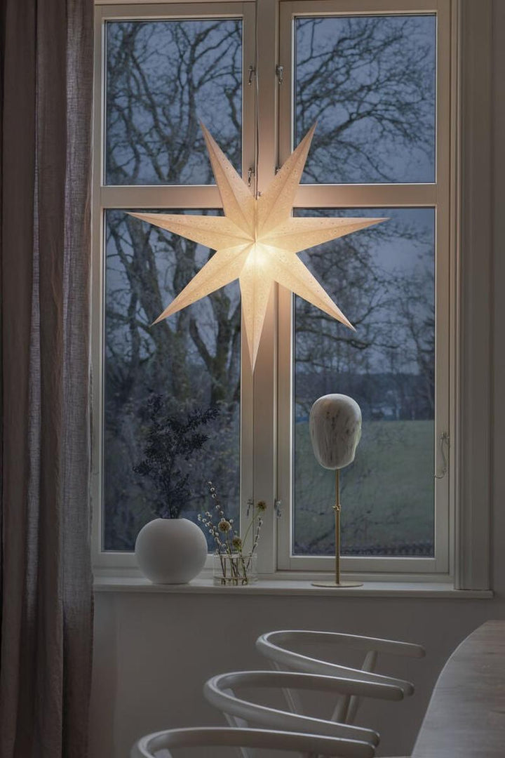 Mønstret adventsstjerne i papir – 78 cm – Hvit-Julebelysning adventstjerne-Konstsmide-Hvit-5922-200-Lightup.no