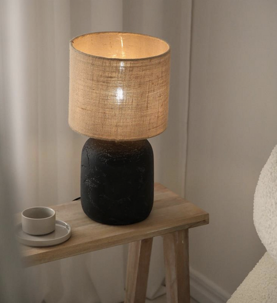Montagna bordlampe 45 - Svart/Natur-Bordlamper-Marksløjd-Natur-Mrk-108684-Lightup.no