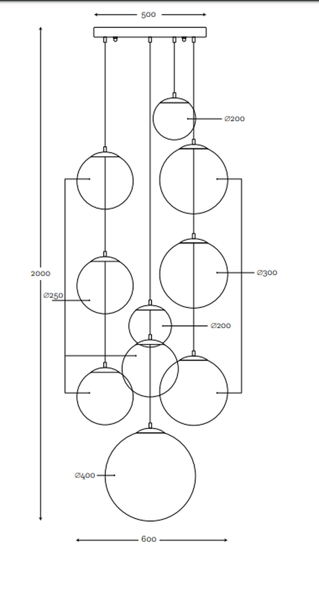 Muna takpendel 10-lys - Messing/Klar/Amberfarget-Takpendler-NorDesign-26-RF33001-Lightup.no