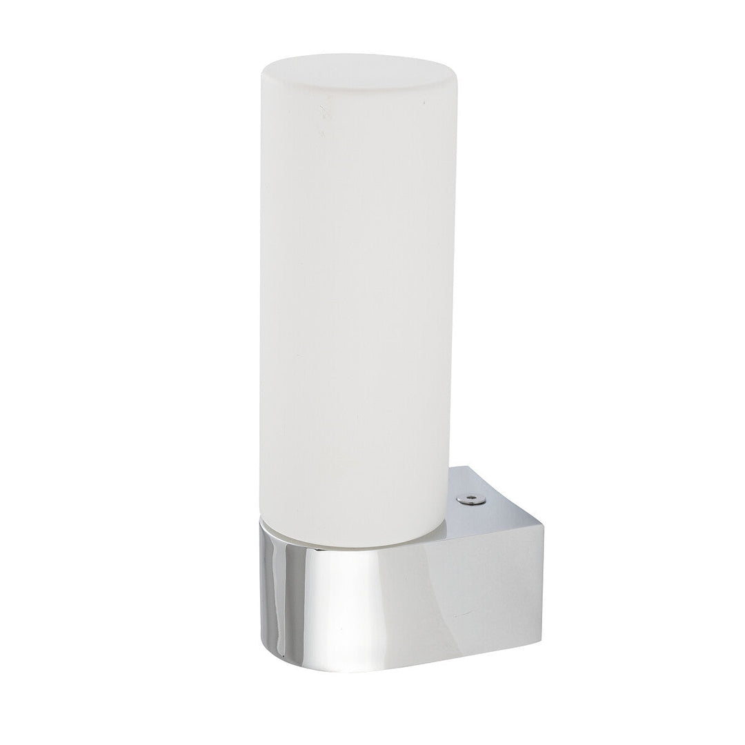 Natalie vegglampe enkel IP44-Baderomsbelysning vegglamper-Nowodvorski-Opal/Krom-N-10723-Lightup.no