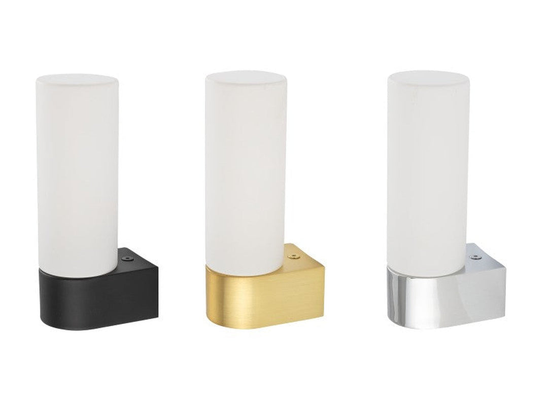 Natalie vegglampe enkel IP44-Baderomsbelysning vegglamper-Nowodvorski-Opal/Messingfarget-N-10724-Lightup.no