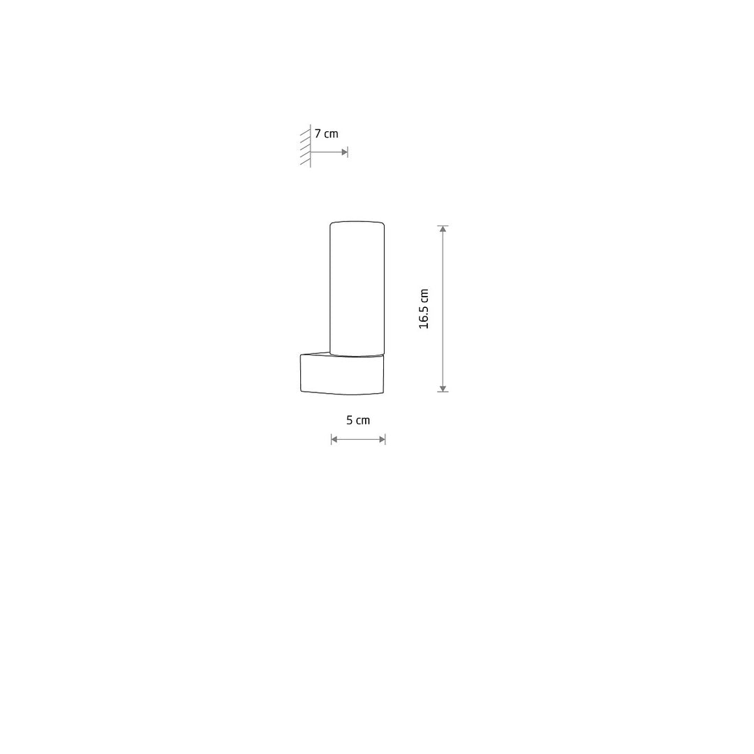Natalie vegglampe enkel IP44-Baderomsbelysning vegglamper-Nowodvorski-Opal/Svart-N-10725-Lightup.no