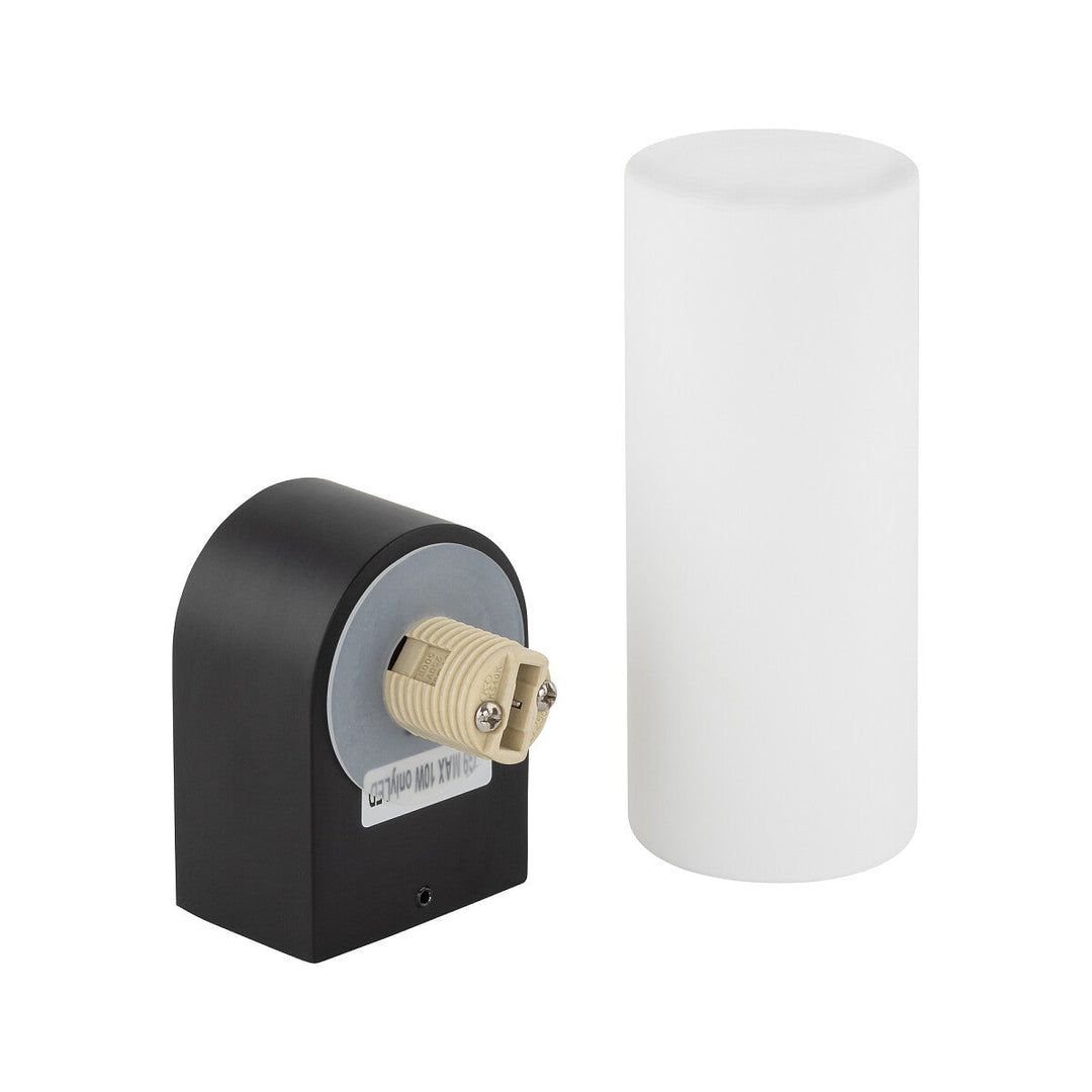 Natalie vegglampe enkel IP44-Baderomsbelysning vegglamper-Nowodvorski-Opal/Svart-N-10725-Lightup.no