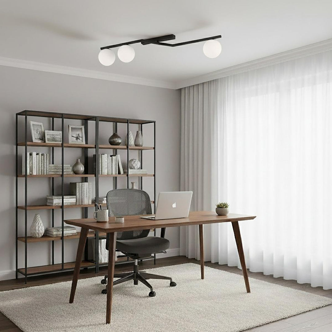 Naton taklampe 3-lys-Taklamper-Emibig-Svart / Opal-1508/3-Lightup.no