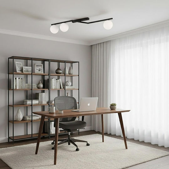 Naton taklampe 3-lys-Taklamper-Emibig-Svart / Opal-1508/3-Lightup.no