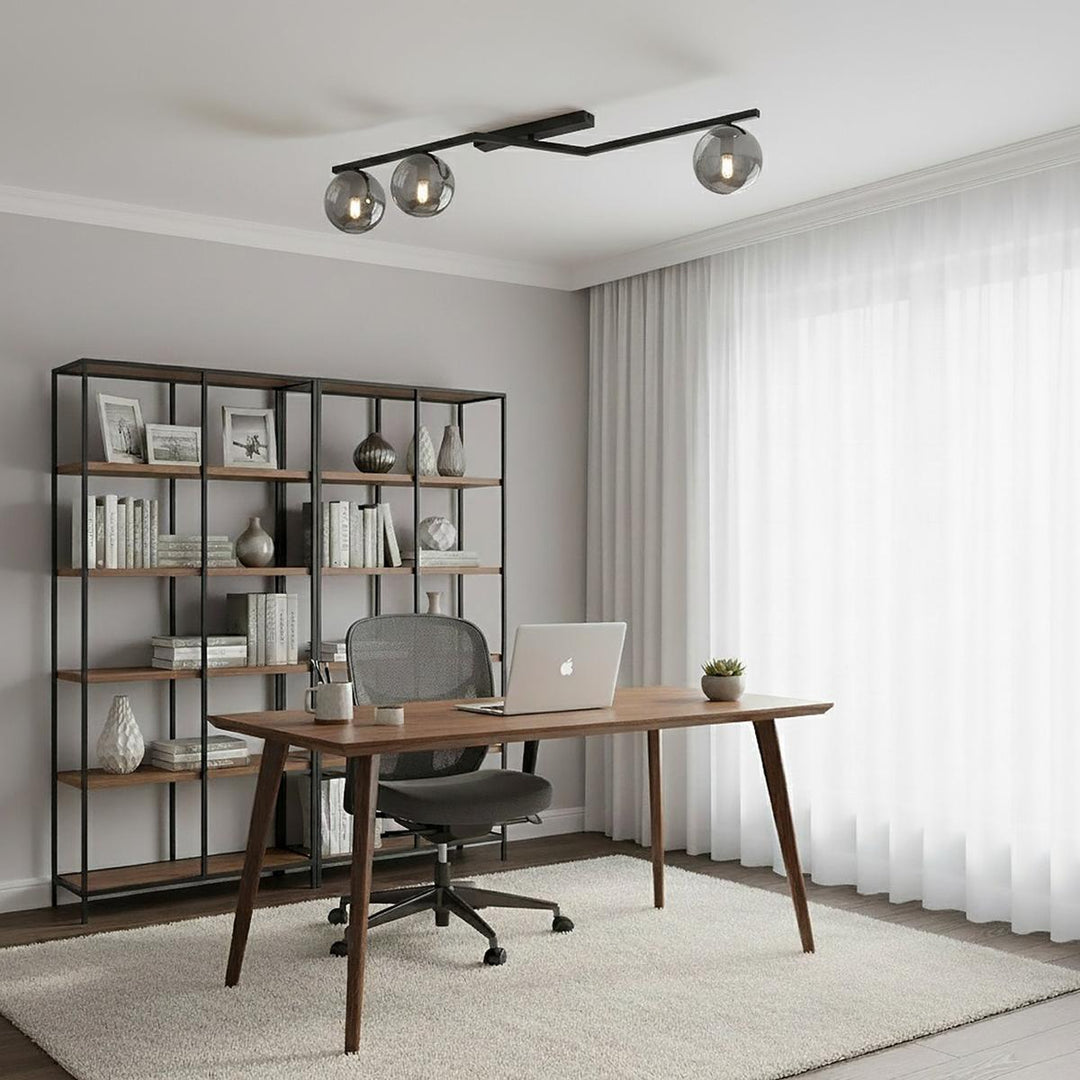 Naton taklampe 3-lys-Taklamper-Emibig-Svart / Opal-1508/3-Lightup.no