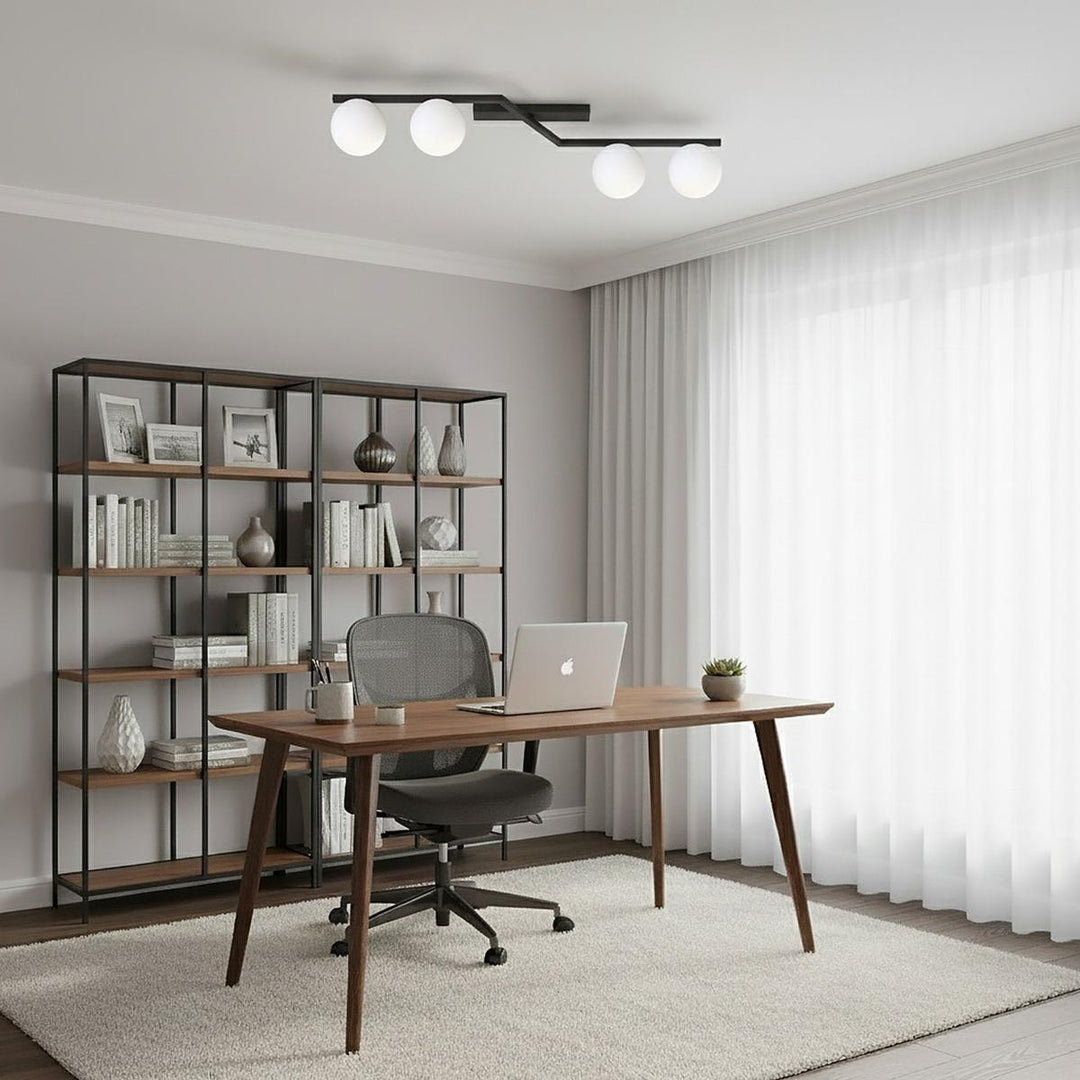 Naton taklampe 4-lys-Taklamper-Emibig-Svart / Opal-1508/4-Lightup.no