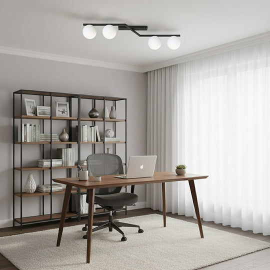 Naton taklampe 4-lys-Taklamper-Emibig-Svart / Opal-1508/4-Lightup.no