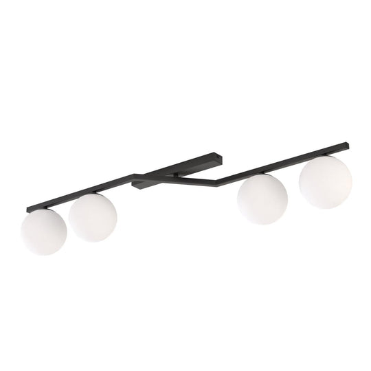 Naton taklampe 4-lys-Taklamper-Emibig-Svart / Opal-1508/4-Lightup.no