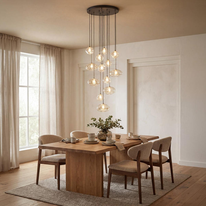 Nebia rondell takpendel 13-lys-Takpendler-TK Lighting-Brun-TK-11794-Lightup.no