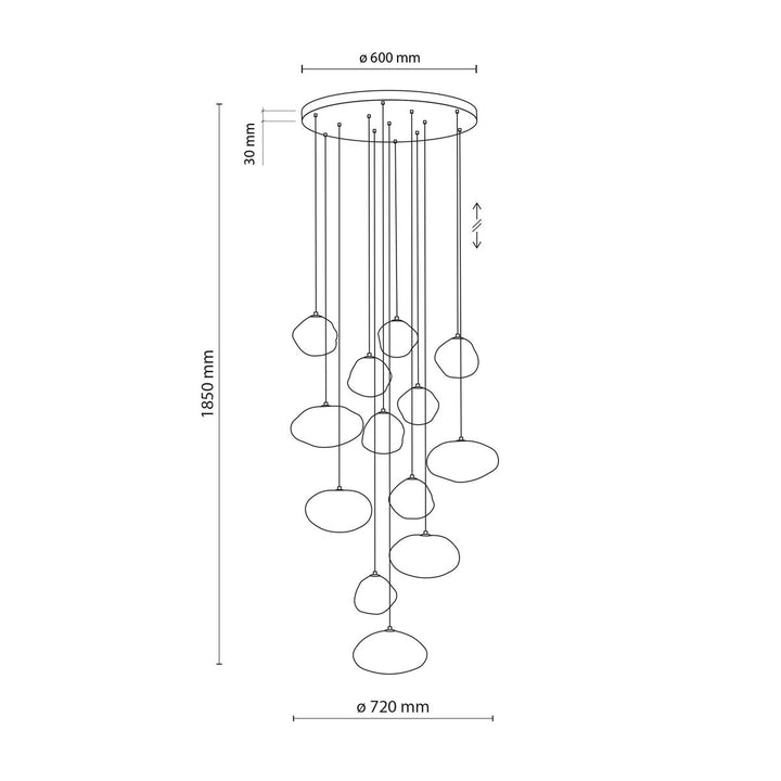 Nebia rondell takpendel 13-lys-Takpendler-TK Lighting-Brun-TK-11794-Lightup.no