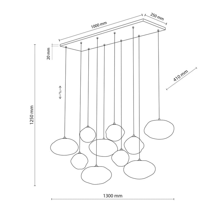 Nebia takpendel 10-lys-Takpendler-TK Lighting-Brun-TK-11793-Lightup.no