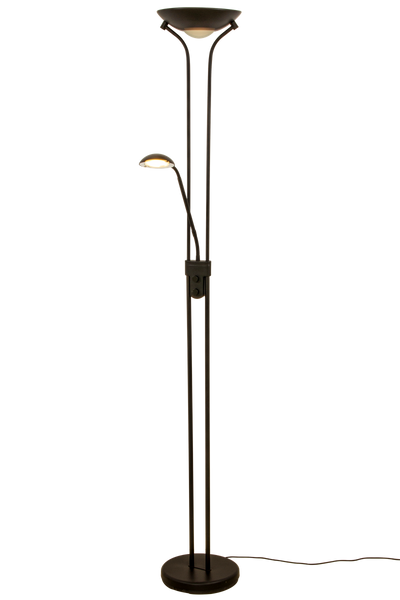 Nice gulvlampe uplight med leselysarm-Gulvlamper-Aneta Lighting-Svart-69548-15-Lightup.no