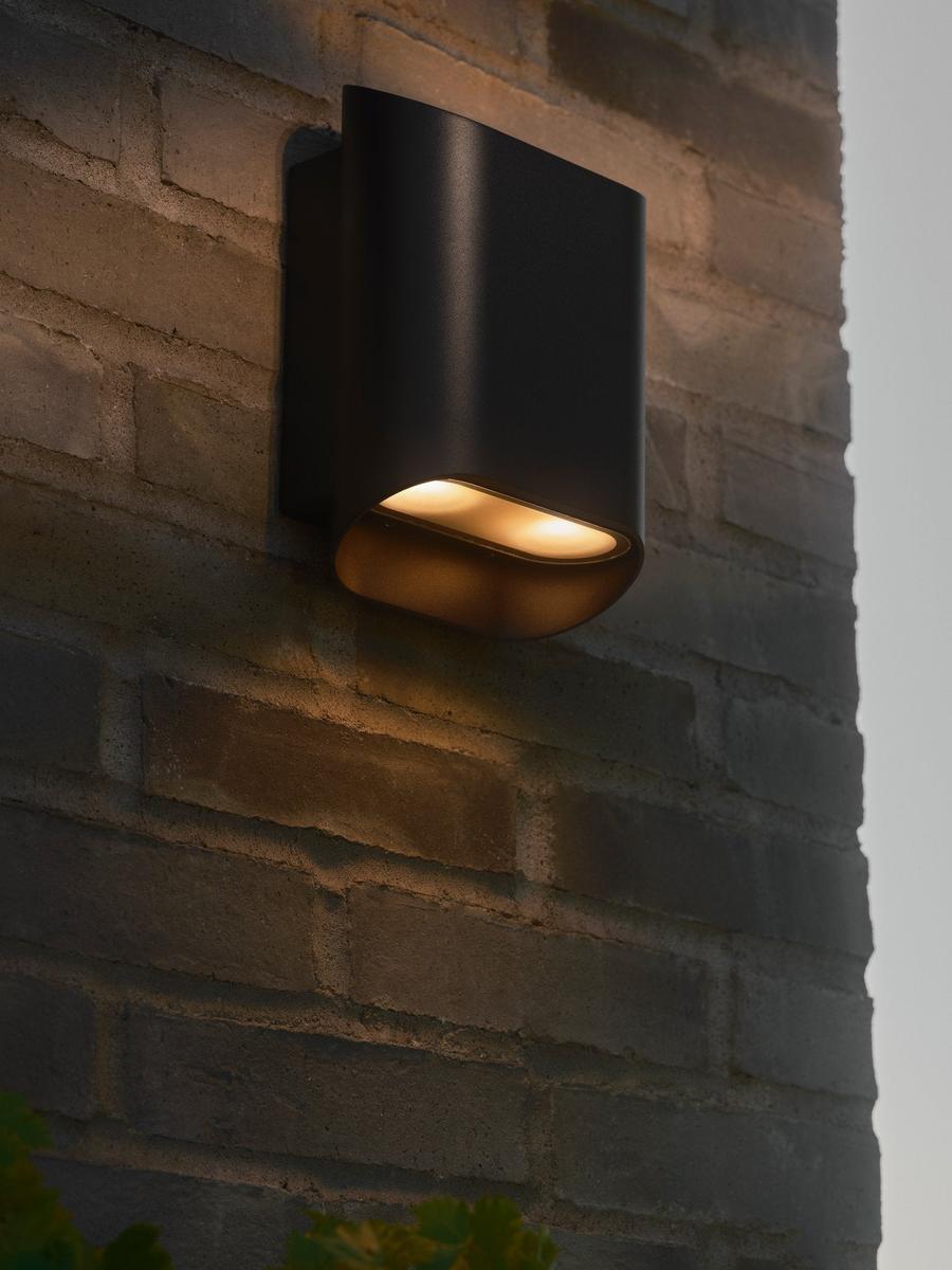 Nico 22 Round Maxi vegglampe utendørs opp/ned IP54 GU10-Utebelysning vegg opp og ned-Nordlux-Svart-2618191003-Lightup.no