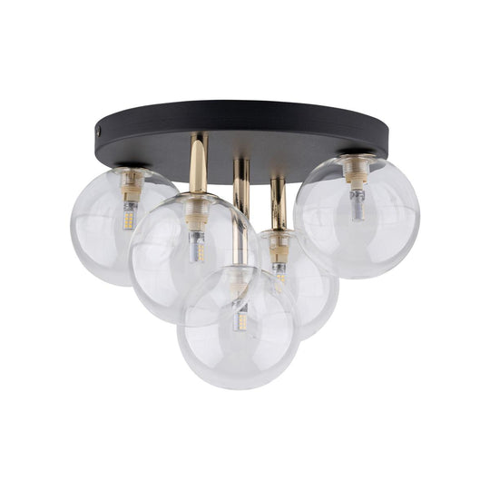 Nilos taklampe 5-lys-Taklamper-TK Lighting-Svart / Gullfarget-TK-758-Lightup.no