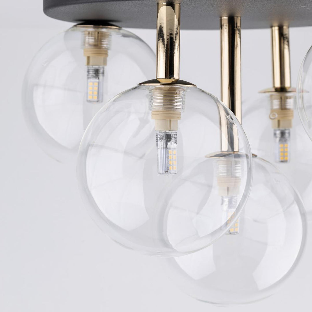 Nilos taklampe 5-lys-Taklamper-TK Lighting-Svart / Gullfarget-TK-758-Lightup.no
