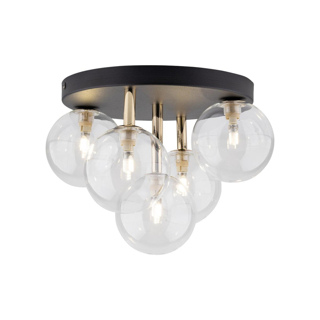 Nilos taklampe 5-lys-Taklamper-TK Lighting-Svart / Gullfarget-TK-758-Lightup.no